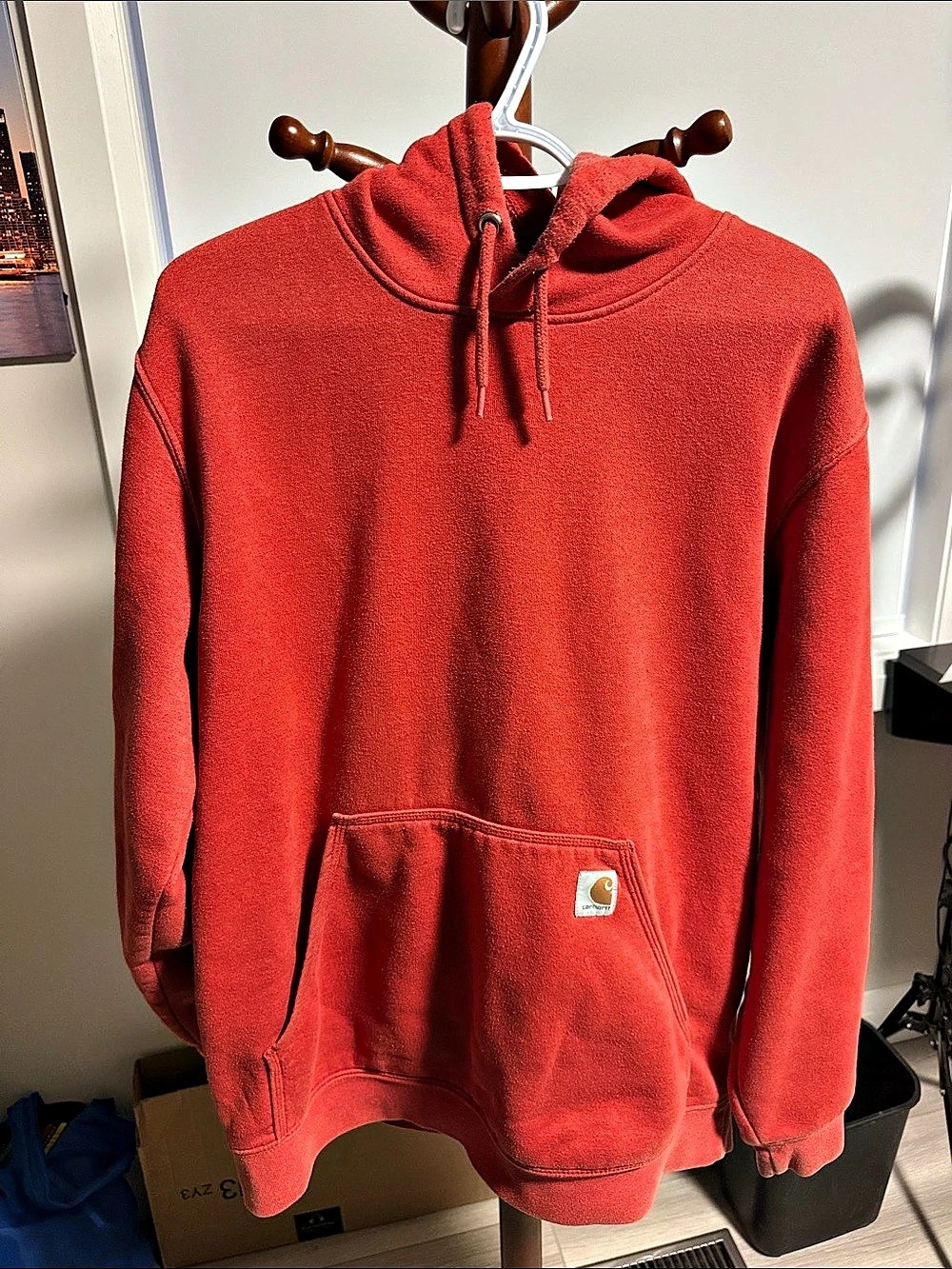 Carhartt Loose Fit Midweight Logo Sleeve Graphic Hoodie Red Large